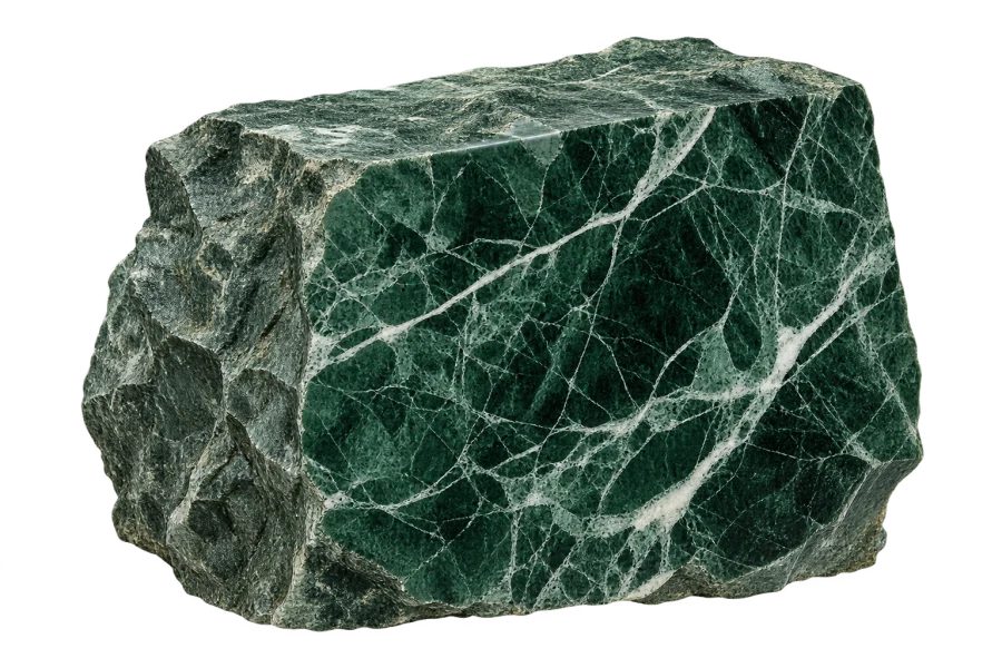 Amostra recortada de mármore Verde Guatemala